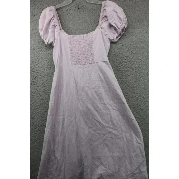 Forever 21 Lavender Maxi Button Up Dress-Linen Blend-Small - Picture 9 of 10